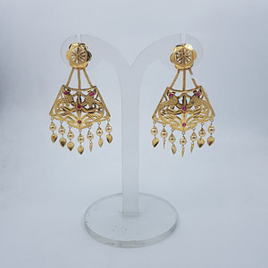 Designer Traditional Punjabi Jewellery | Jadau Gold Earrings