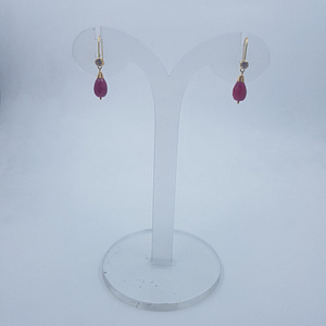 Traditional Red Stone Gold Earrings