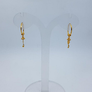 Gold Bali Pair With Leaf Pattern
