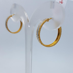 Hoops Gold Bali pair with hint of silver texture