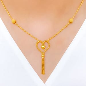 Charming Beaded Heart Necklace Set