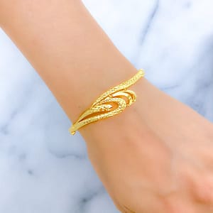 Reflective Wave Bangle Bracelet