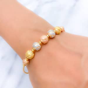 Striped ThreeTone Bangle Bracelet
