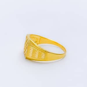 Timeless Geometric Square Ring