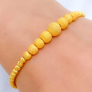 Graduating Sand Finish Orb Bracelet