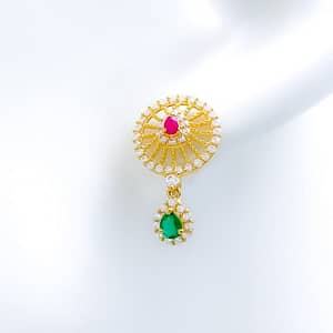 Pink + Green CZ Earrings