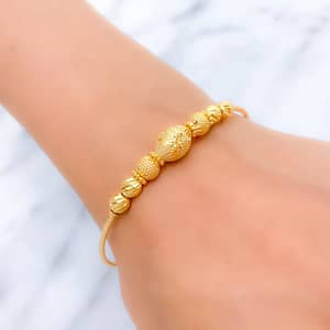 Textured Gold Bangle Bracelet