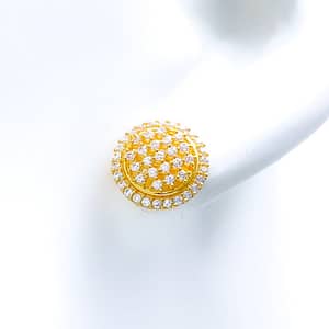 Dressy Checkered CZ Earrings