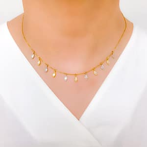 Ritzy TwoTone Marquise Drop Necklace