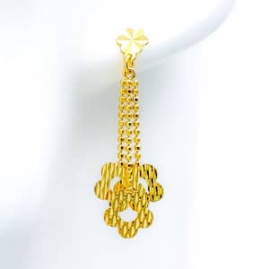 Shimmering Flower Drop Earrings