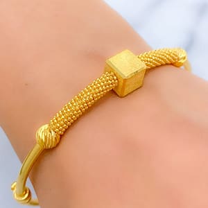 Smooth Geometric Bangle Bracelet
