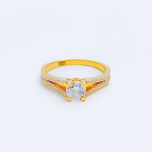 Classic Mounted CZ Solitaire Ring
