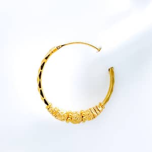 Medium Textured Hoop Earrings