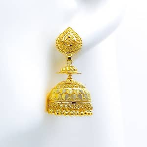 Sparkling Striped Heart Jhumki