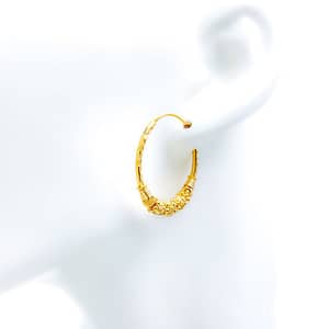 Graceful Etched Bali Earrings