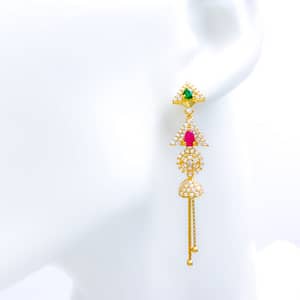 Contemporary Triangular CZ Earrings