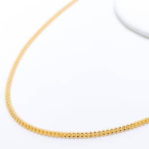 Thin Three Bead Chain  22″
