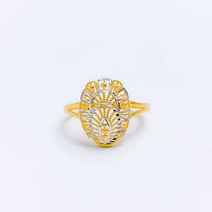 Intricate Beaded TwoTone Ring