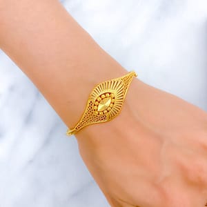 Royal Reflective Filigree Bangle Bracelet