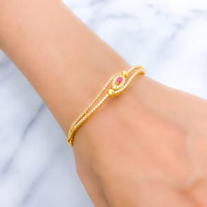 Sleek Sparkling CZ Charm Bracelet