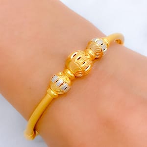 Tasteful Dual Finish Bangle Bracelet
