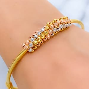 Chic ThreeTone Bangle Bracelet