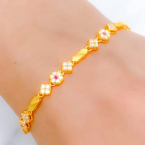 Stylish Floral CZ Bracelet