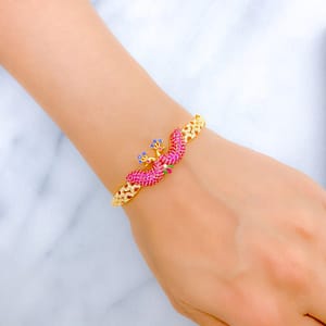 Grand Peacock CZ Bangle Bracelet