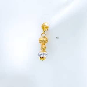 Beaded White Gold Earrings
