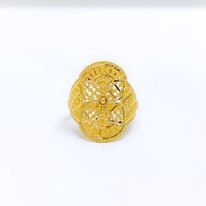 Classic Floral Oval Ring
