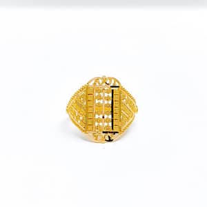 Attractive Floral Striped Ring