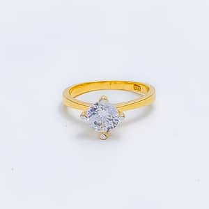 Sparkling CZ Solitaire Ring