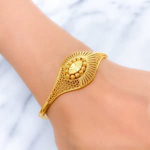 Royal Reflective Filigree Bangle Bracelet