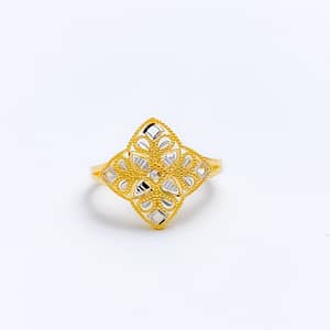 Exquisite TwoTone Flower Ring