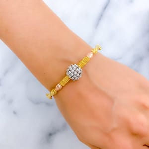 Plush White Gold Bangle Bracelet