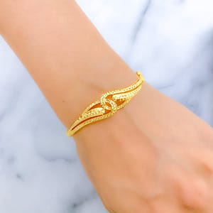 Dressy Twin Loop Bangle Bracelet