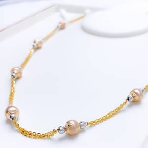 Grand Rose Gold Beaded Chain 20″