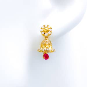Dainty CZ Bell Earrings