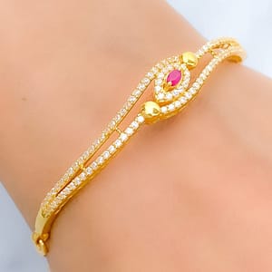 Sleek Sparkling CZ Charm Bracelet