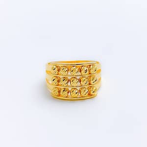 Triple Row Fancy Bead Ring