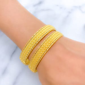 Symmetrical Matte Textured Bangles