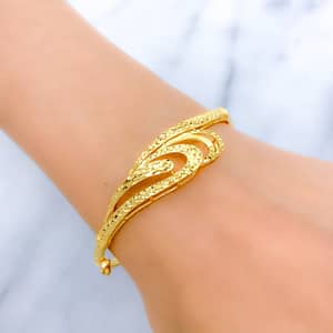 Reflective Wave Bangle Bracelet