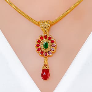Traditional Tasteful Diamond Pendant Set