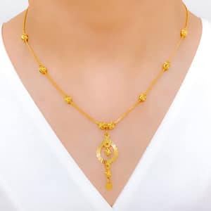 Open Floral Drop Necklace