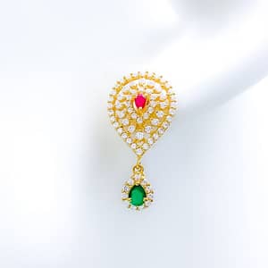 Stylish Tear Drop CZ Earrings