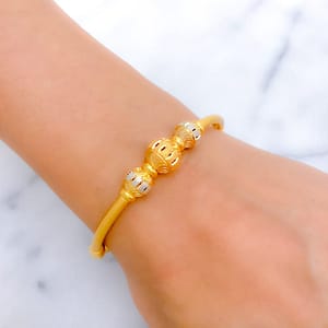 Tasteful Dual Finish Bangle Bracelet