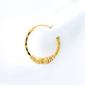 Delicate Beaded Flower Hoops