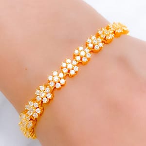Exclusive Floral CZ Tennis Bracelet