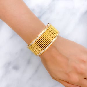 Regal Beaded CZ Bangle
