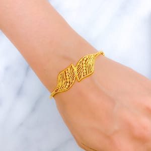 Versatile Layered Leaf Bangle Bracelet